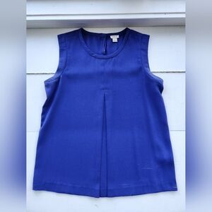 J. Crew Sleeveless Pleat-Front Camisole in Blue, Size 8
